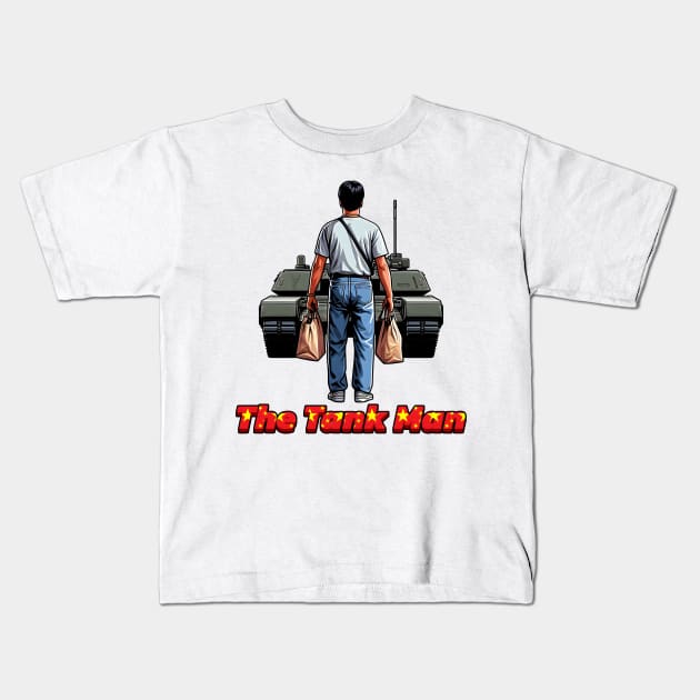 Tank Man Kids T-Shirt by Rawlifegraphic